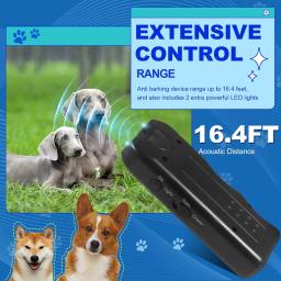 Portátil ultra-sônico anti-latido repelente para animais de estimação, dispositivo de treinamento do cão, ao ar livre dissuasor caçador, LED para repelir cães e gatos - Image 4