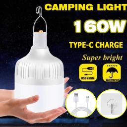 USB recarregável LED luzes de emergência, lanternas portáteis ao ar livre, lâmpada de emergência, bulbo, bateria, churrasco, camping, casa - Image 1