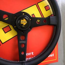 Volante universal de corrida momo, 350mm, carro rally jdm, couro real, volantes para vw, honda, toyota, nissan, bmw - Image 6