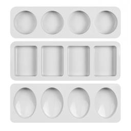 Molde de sabão de silicone oval/redondo/retângulo de 4 cavidades para fazer sabão artesanal, chocolate, velas de sabão e gelatina marrom - Image 6