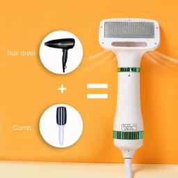 Pet cabelo secador com escova Slicker, profissional Home Grooming, peludo secagem, portátil cão ventilador, 2 em 1 - Image 1