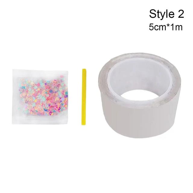 1Meter Fita Bolha Artesanal DIY com Lantejoulas - Brinquedo Descompressivo e Decorativo