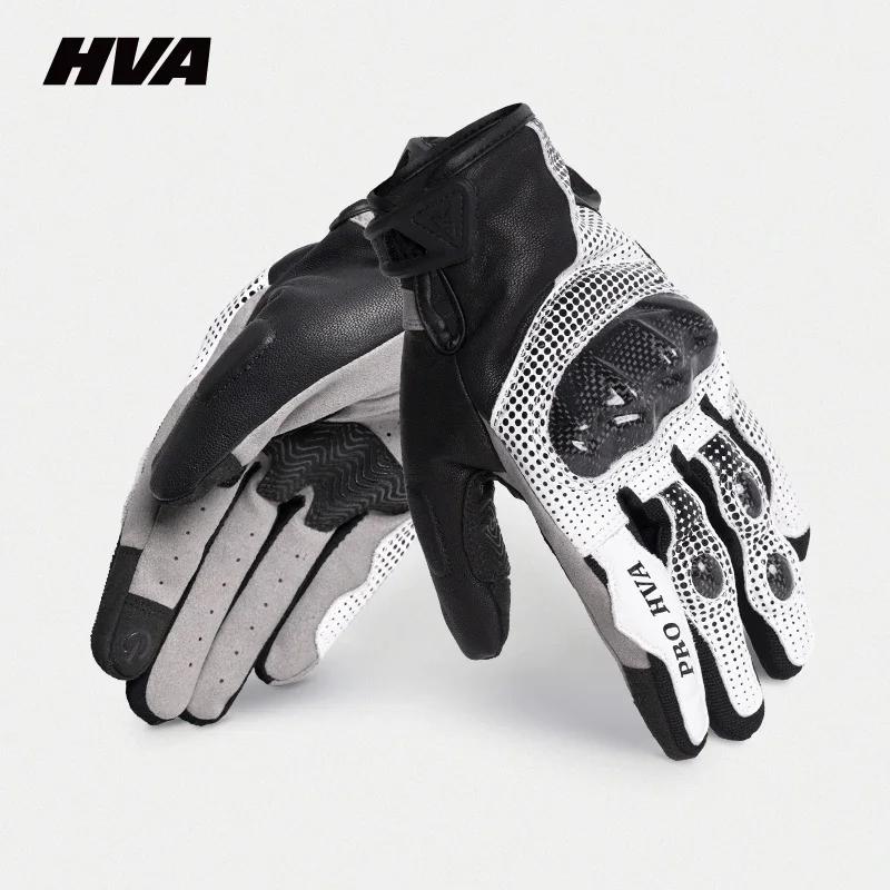 Luvas de couro para motociclismo masculino, equipamento protetor, respirável, verão, motocicleta, moto, motocross, ciclismo - Image 1