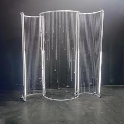 Arco de casamento frisado em forma de S com luzes LED cenário de palco para festa de noivado decoração foto pano de fundo - Image 2