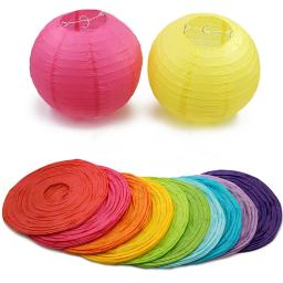 Lanternas de papel de arroz redondas para decoração, bolas lampion para casamento e festa de aniversário, presente artesanal DIY, 10cm-50cm - Image 5