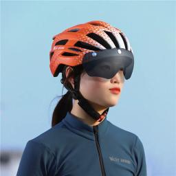 West Bike-Capacete de ciclismo com luz LED para homens e mulheres, óculos magnéticos, leve, bicicleta de estrada, equipamento MTB, segurança - Image 6