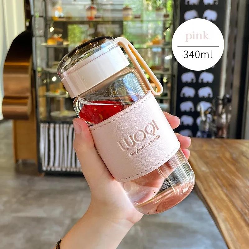 Garrafa de vidro com manga isolante, garrafas de alta temperatura, infusor de chá, leite, estilo japonês, moda, 480ml - Image 1
