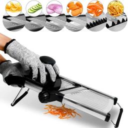 Ajustável em aço inoxidável Mandoline Slicer, Vegetal Slicer, Chopper, Cortador de Batata Tomate Cebola Cenoura - Image 1