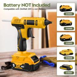 Pistola de cola quente portátil elétrica sem fio, Reparar ferramenta DIY, soldagem a quente, bocal anti-escaldante com 10 varas para Dewalt - Image 5