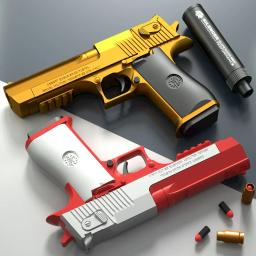 Sands Eagle Soft Gun para crianças, Pistola M1911, Glock Toy Pistola de bala simulada Revista de projeção - Image 5