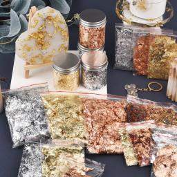 Imitação de folha de ouro folha cobre floco folhas folha lantejoulas brilhantes para diy folha brilhante pape resina dourado decoração da arte do prego garrafa - Image 1