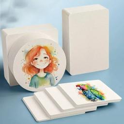 Papel de desenho profissional, papel de cor aquarela, quadrado ou redondo, cartão postal para pintura, material escolar, arte, 100g, 25 folhas - Image 5