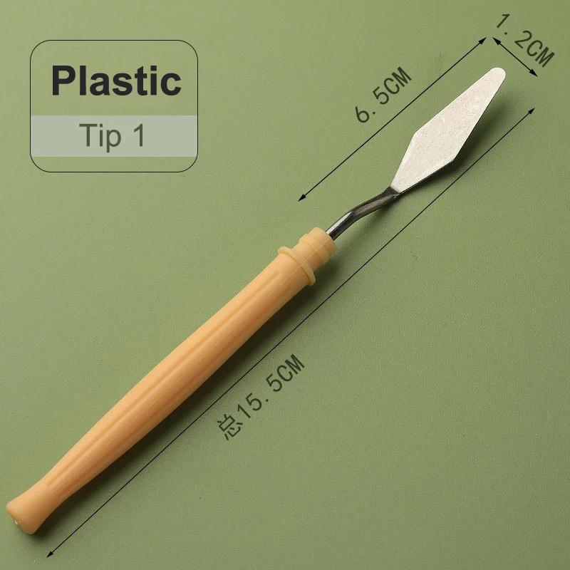 Kit de espátula de aço inoxidável para pintura, guache suprimentos, pintura a óleo faca, artes plásticas, pintura Tool Set, lâminas flexíveis, paleta, 1Pc, 7Pcs - Image 1