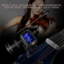 Afinador de guitarra digital dobrável, alta sensibilidade, display lcd para guitarra acústica, baixo, ukulele, peças de guitarra - Image 3