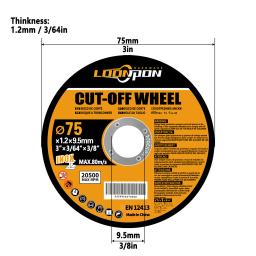 5-50pc 75mm disco de corte de resina moagem roda de metal lâmina cortada para moedor de ângulo metal & corte inoxidável - Image 2