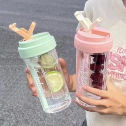 Garrafa de água do infusor de frutas com palha Durável Grande BPA Livre, Tritan Flip Lid, Design à prova de vazamento - Image 1