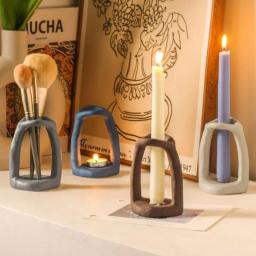 Castiçal cerâmico para decoração de casa, copo fosco, ornamentos domésticos, 1 pc - Image 4
