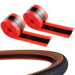 2 pçs mtb bicicleta tubo interno anti punctura forro cinto cor vermelha protetor de pneu de bicicleta à prova 700c estrada cinto tubo protetor torneira - Image 5