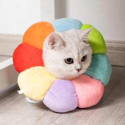 Coleira médica protetora anti-mordida para pet, coleira de gato e cachorro, flor do arco-íris, colar de recuperação, cone, acessórios para animais - Image 1