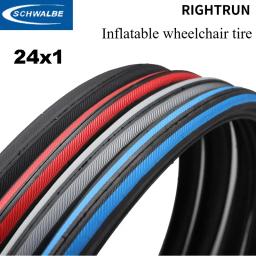 Schwalbe pneu inflável para cadeira de rodas RIGHTRUN esportes 24 polegadas acessórios de bicicleta 24x1 25-540 à prova de facadas 24X1.0 pneu de bicicleta - Image 1