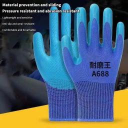 Luva protetora de látex estampada para homens, nylon flexível ou poliéster, material de segurança profissional, 1 par - Image 1