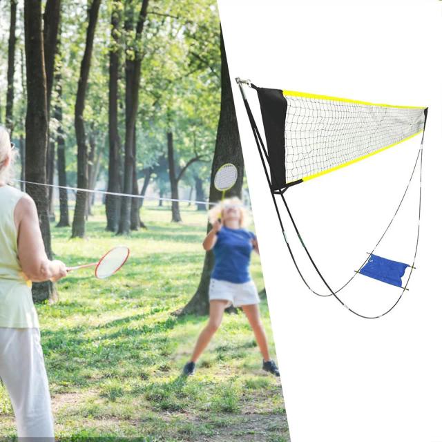 Conjunto Multifuncional de Redes para Badminton, Vôlei e Tênis com Saco de Transporte Dobrável para Jogos em Quintal e Jardim