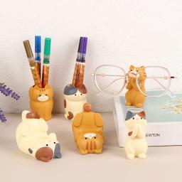 Japão Estilo Óculos Titular Do Telefone Móvel, Resina Artesanato Enfeites, Decoração Do Gato Desktop, Decor Home Collectible, Papelaria, 1Pc - Image 1