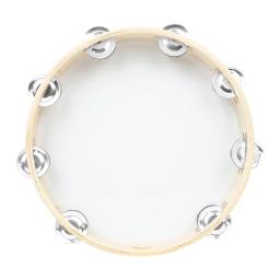 Tambourine mão Bell bateria dupla, aço inoxidável Bell Piece, percussão Orff, instrumentos musicais, presentes infantis, 10" - Image 2