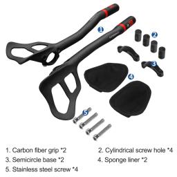 Full Carbon Fiber Road Bicycle Guiador, Aero Rest Bar, Barras de bicicleta TT, fosco, 3K - Image 5