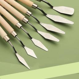 7pcs aço inoxidável pintura a óleo facas artista artesanato espátula paleta faca faca de mistura raspador arte ferramentas - Image 4