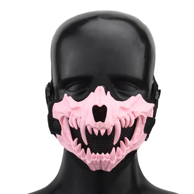 Máscara Tática Respirável de Aço Malha para Airsoft e Paintball - Meia Face para Segurança em Ciclismo e Atividades ao Ar Livre