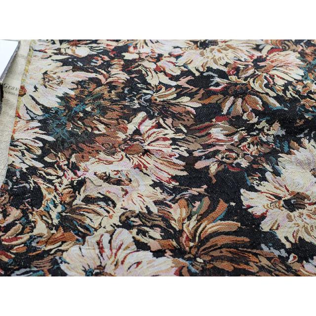 Pano de Jacquard Retro com Pintura a Óleo de Grandes Flores em Fio Tingido - 50x150cm em Poliéster e Algodão para Sacos, Sapatos e Roupas