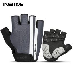 INBIKE-Luvas de bicicleta meio dedo para homens e mulheres, à prova de choque, respirável, MTB, ciclismo, esporte, bicicleta, ciclismo, acessórios - Image 1