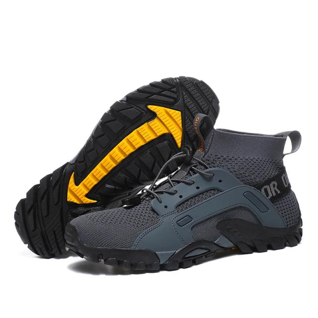 Sapatos de Água Altos e Botas de Montanha Trekking Antiderrapantes e Resistentes para Aventuras ao Ar Livre