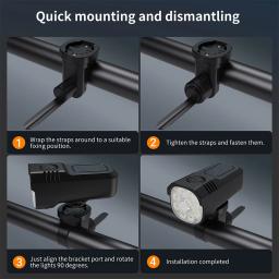 Cyclami luz da bicicleta recarregável à prova dwaterproof água luz dianteira com conjunto lanterna conjunto de luz da bicicleta ciclismo led q9 - Image 6