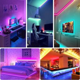 Luzes LED Strip para decoração de quarto, Wi-Fi, Music Sync, Fita LED RGB 5050, Alexa Smart Lights, Decoração para festas, TV Backlight - Image 6