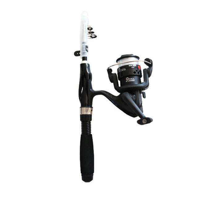 Kit de Pesca Telescópico Mini com Varas Dobráveis, Carretéis, Iscas, Ganchos e Bolsa Portátil para Crianças e Adultos, 31cm
