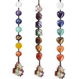 Ornamento Pendurado Artesanal com Cristais Coloridos e Borlas, 7 Chakras, Pedras Naturais, Pingente de Meditação, Parede, Janela, Carro, Home Decor, Yoga - Image 1