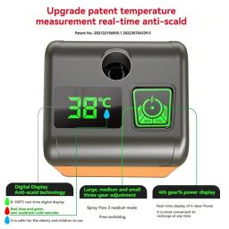 Kit de chuveiro ao ar livre ajustável com Display Digital, Bomba de chuveiro portátil, Camping, Viagem, Praia, Pet, 3 engrenagem, 12V, 4800 mAh, 6000 mAh, 7800mAh - Image 2