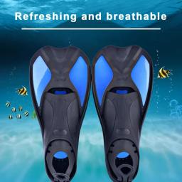 Nadadeiras De Treinamento De Natação Profissional, Nadadeiras De Plástico, Nadadeiras De Snorkeling, Lâmina Curta, Mergulho, 1 Par - Image 3
