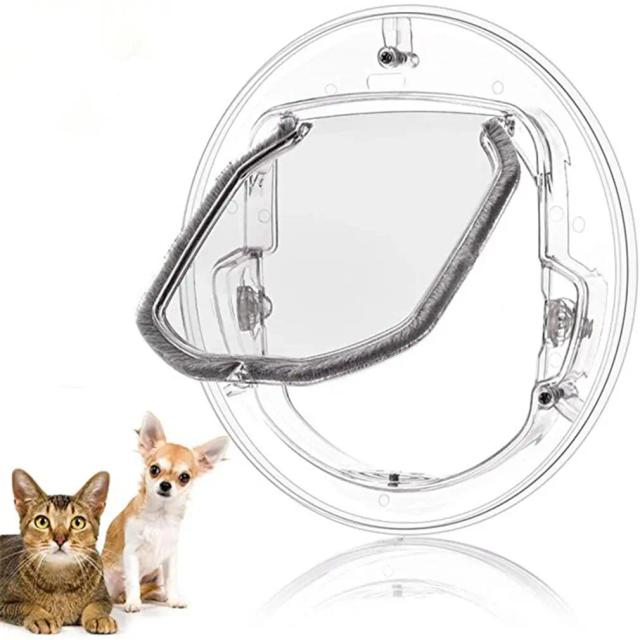 Porta de Gato Transparente com Fechadura para Janelas e Portas de Vidro Deslizantes