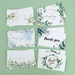 Obrigado cartão com Eucalyptus Folha, Branco, Verde, Casamento, Noivado, Banquete, prato de refeição, Lembrete Cartões Processo, Fontes do partido, 50 pcs - Image 2
