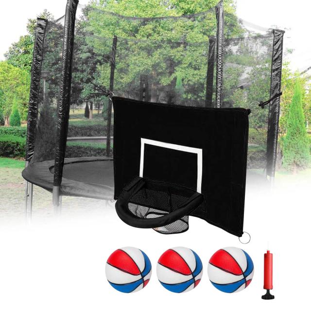 Trampolins com Cesta de Basquete: Acessório Divertido e Seguro para Crianças em Quintais com Rede e Bomba para Esportes ao Ar Livre
