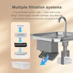 Fonte de água de aço inoxidável para gato e cachorro, Smart Automatic Drinking Bowl, App Control, Pet Products, 3.5l - Image 4