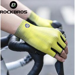 Rockbros luvas de bicicleta metade do dedo luz estiramento respirável luvas mtb estrada luvas alta elasticidade ciclismo luvas curtas - Image 1