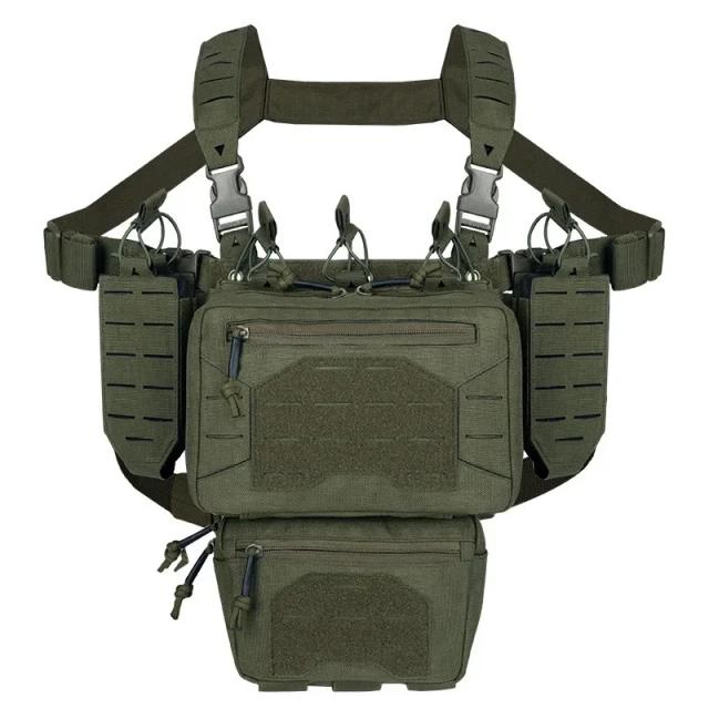 Yakeda Peito Tático Mini Rig 1000D Laser Cut Ajustável Multifuncional Coletes Táticos Outdoor com Bolsas Mag