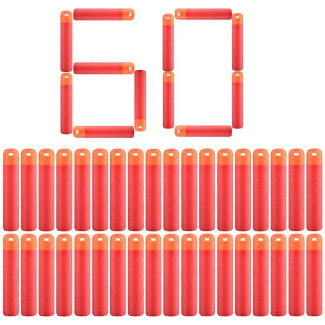 Dardos de Reenchimento de Espuma Vermelhos para Nerf Mega e Sniper Rifle - Conjunto com 60 Peças de 9,5 cm para Crianças