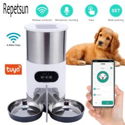 Stainless Steel Pet Food Dispenser com Tempo de Gravação, Smart App, Alimentador Automático para Cães e Gatos - Image 2