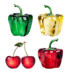 Cristal Chili Cherry Estátua, Ornamento 3D, Decoração do Lar, Acessórios para Sala de Estar, Presente de aniversário para o Amante, Moda - Image 6