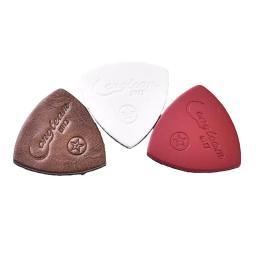 Conjunto de 3 Palhetas de Ukulele em Couro de Ovelha Genuína, Cores Aleatórias, Longteam, Palhetas Profissionais de Pele de Ovelha para Guitarra de 4 Cordas estilo Havaiano - Image 6